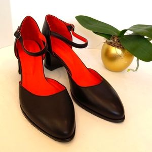MARTINI Black Leather Shoes Rockabilly Retro Style